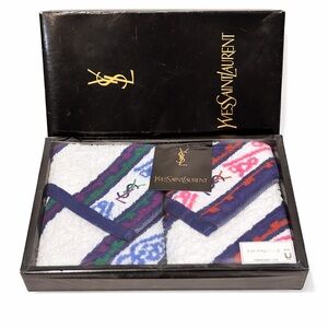 Yves Saint Laurent Vintage Multicolor Towel Set of 2 NIB